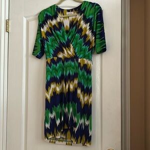 Vintage purple, green and white black Calvin Klein dress size 2